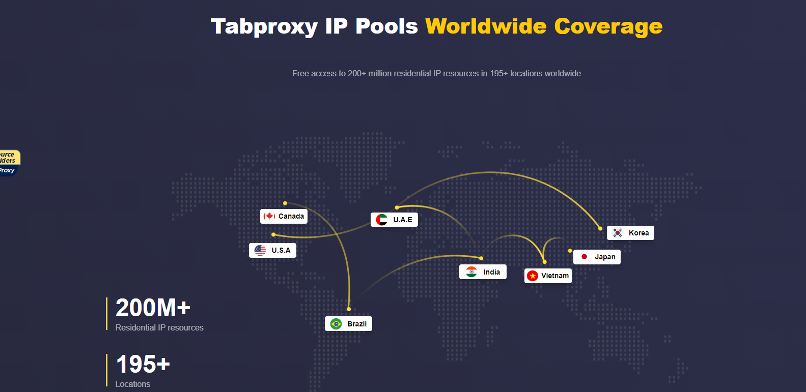 99.99%真實住宅IP資源，覆蓋195+國家及地區，更快更低價！-Tabproxy